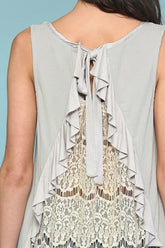 Boho Ruffle Hem Back Lace Tank Top SALE